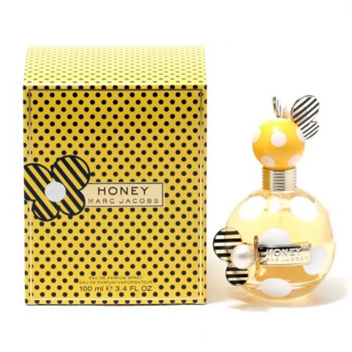 MARC JACOBS Honey Eau de Parfum, 3.4 fl oz Unisex Mist Spray Bottle - Floral Fragrance Blend with Peach, Honeysuckle & Vanilla Notes, Beauty & Personal Care, Base Notes - Honey, Wood, Vanilla, Middle Notes - Peach, Honeysuckle, Top Notes - Orange, Pear