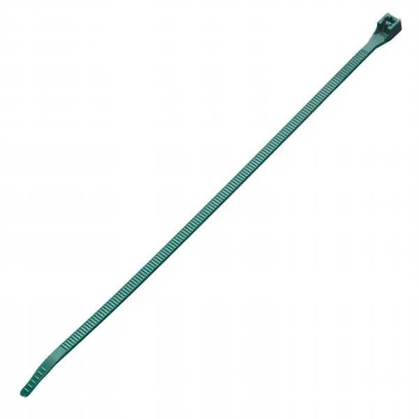 Green Plastic Strip Zip Cable Ties, 100 per Card, 9 in-11.25 In., 5 in, 1/16"-2" Capacity, All Seasons for Home Improvement, Electrical Wires & Cables Standard Use