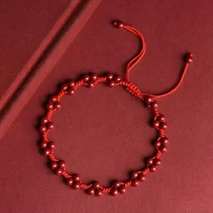 2025 Women's ZhuSha Anklet Red Rope Handmade Adjustable Bead