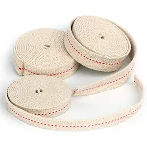 19.5 Foot /3 Rolls Oil Lamp Wick, 1/2 Inch Oil Lantern Wick, 3/4 Inch Flat Cotton Wick, 7/8 Inch Oil Lamp Wicks Burner with Stitch, 6.5 Feet per Roll