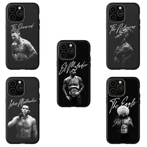 MMA Legends Signature For iPhone Case, UFC Legendary Fighters For iPhone 17 Series, Lightweight UFC Fighter Smartphone Case, Dual Layer Protection,12 13 14 15 16 17 Pro Max