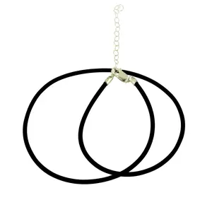 Black Rubber Cord Choker Necklace