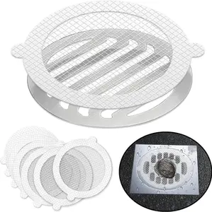 30PCS Pack, 4" x 4" Shower Drain hair  Catcher, Disposable Hair Catcher for Shower, Round Coners