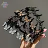 Women's Elegant Wavy Headband - Non-Slip Butterfly Crystal, Lightweight Durable Plastic Head Accessory for Weddings, Parties, Headband Hairstyles
