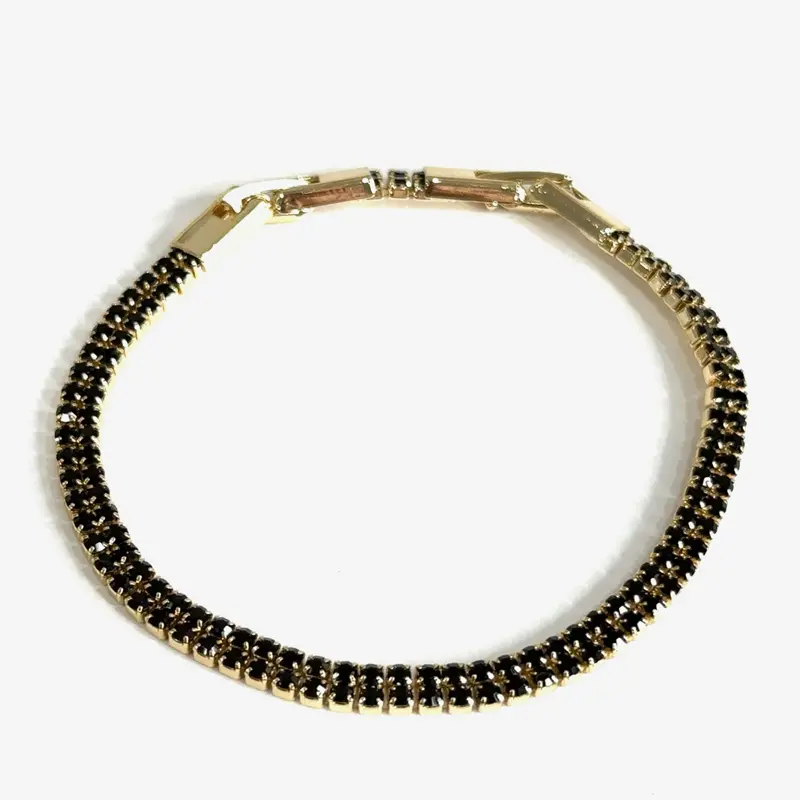 Sari tenis brazalete Gold Plated 14 k 61/2 inches plus extensión