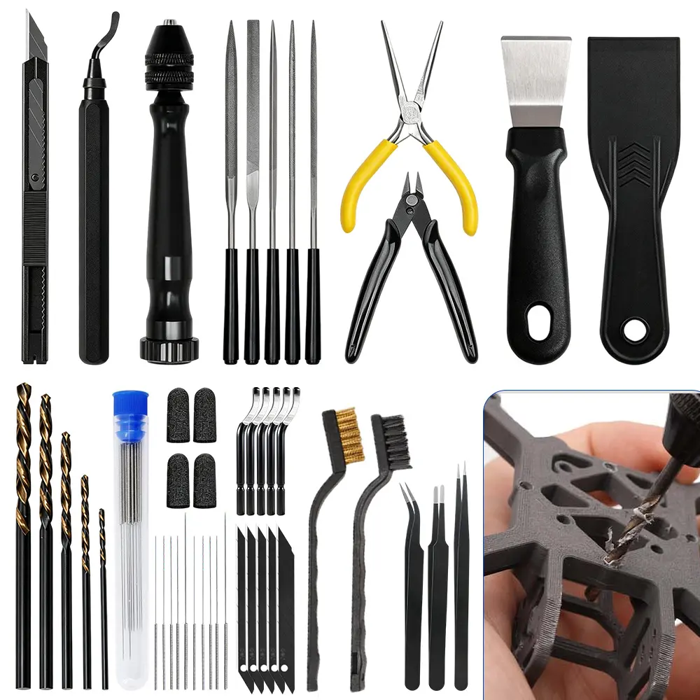 56Pcs 3D Printer Tools Kit, Quality 3D Printing Tool Kit for Model Finishing/Deburring/Drilling, 3D Printer Accessories for All FDM/SLA Printers Removing Support, Cutting Filament, Cleaning Nozzle - Home Improvement.