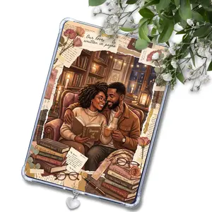 Reading Therapy Black Couple Insert: Kindle or eReader Decor for Book Lovers