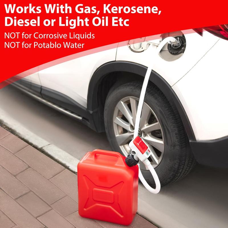 SUNMORN Automatic Electric Fuel Transfer Pump with Auto-Stop, 3.8GPM & 51" Hose & 4 Size Adapters Gas Can Pump with Leak Protection for Gasoline, Diesel, Kerosene, Gifts for Men Dad Him