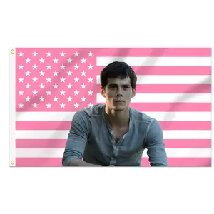 Dylan O'Brien 3x5 Foot Decorative Flag with 2 Brass Grommets for Outdoor Indoor Double Stitched Wall Hanging Room Decor Tapestry College Dorm Porch Outside Decorations Teen Wolf Gift
