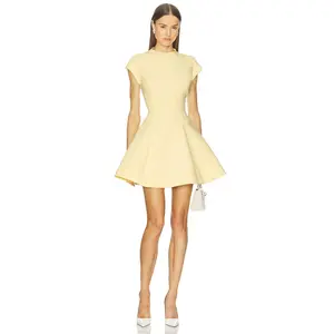 Bardot Beckett High Neck Mini Dress in Canary Yellow