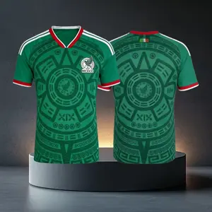 2026 World Cup Mexico National Team Home Green Short Sleeve Soccer Jersey Fans Version