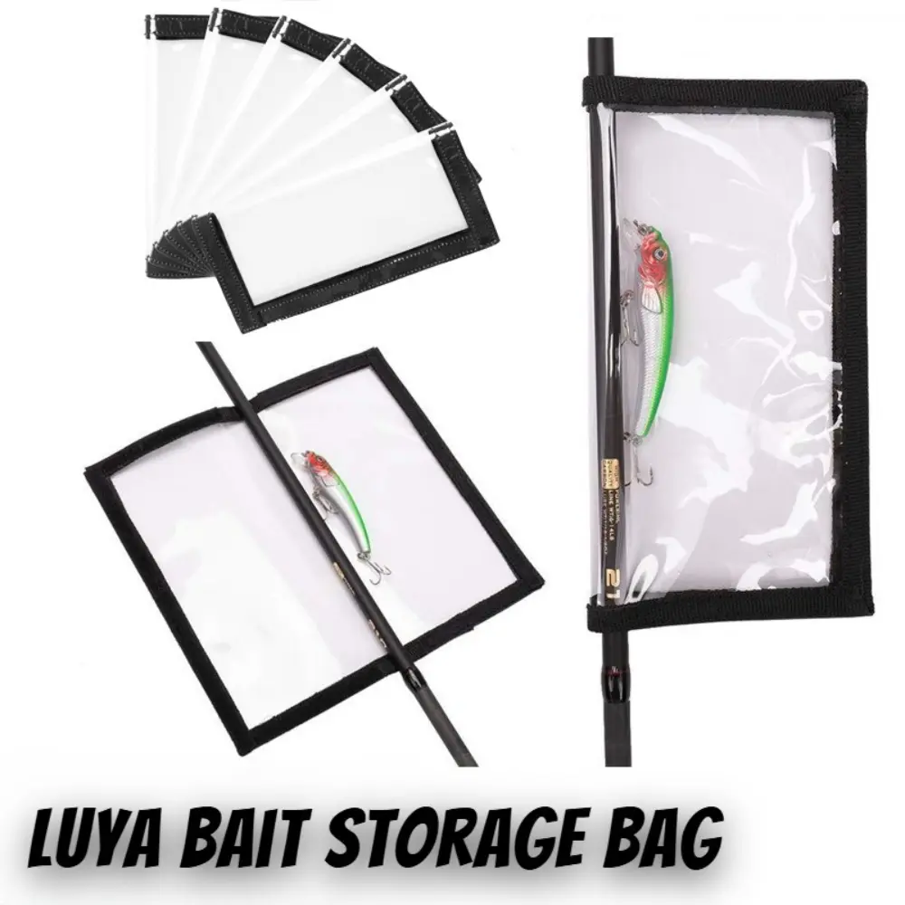 Transparent PVC Fishing Lure Protective Cover, Magic Sticker Anti-Scratch Storage Bag, Portable Lure Organizer Pouch for Fishing Tackle
