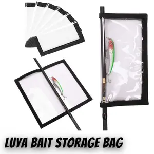 Transparent PVC Fishing Lure Protective Cover, Magic Sticker Anti-Scratch Storage Bag, Portable Lure Organizer Pouch for Fishing Tackle