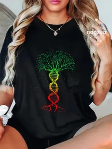 100% Cotton Rasta Reggae DNA Rastafarian Roots Reggaeton Hippie Pride T-Shirt
