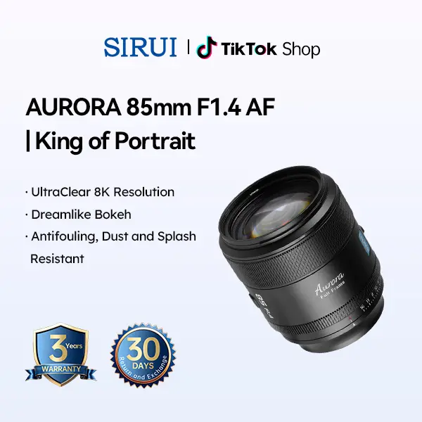 SIRUI Aurora 85mm F1.4 Full-Frame Autofocus Lens, Telephoto Prime Portrait Lens for E/X/Z/L Mount Cameras, Black