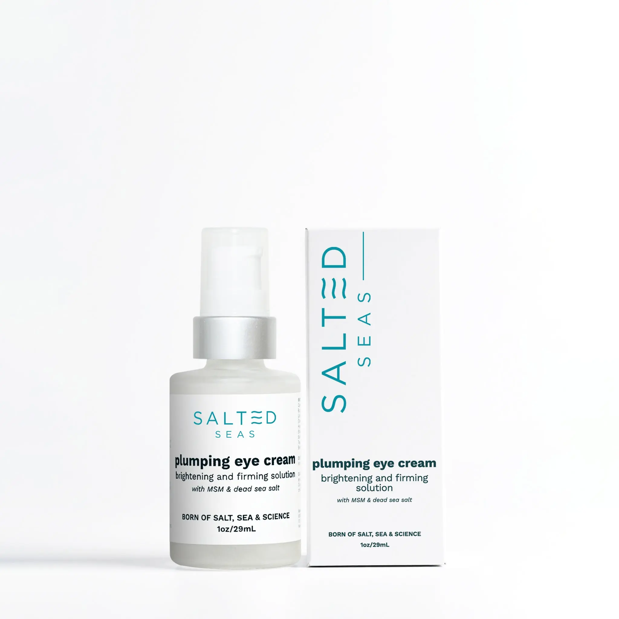 Plumping Eye Cream with Hyaluronic Acid, MSM, Dead Sea Salt + Minerals | Brightens, Firms, Reduces Puffiness, Dark Circles and Fine Lines