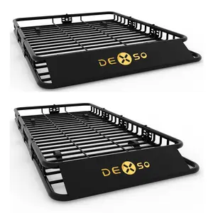 Universal Roof Rack Basket, 200 Lbs Capacity,Rooftop Cargo Carrier Basket Weather-Resistant Rack Heavy Duty for SUVs, Trucks, Vehicles,64" x 50" / 84" x 39"