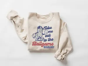 Take Me Out To The Ballgame Sweatershirt Tshirt, Baseball Game Day Tee, Vintage Sports Fan Summer Baseball Sweaters
