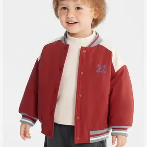 CICIIBEAR Baby Quilted Jacket Boys' Winter Warm new Thick Cotton-padded Coat with Stylish Striped Cuffs and Button Closure boys  coat boy outfits