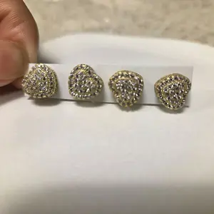 Elegant Different-Shaped Stud Earrings with Rhinestones, 14K Gold Plated. Perfect for Any Occasion