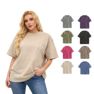 Women’s Washed Oversized T-Shirt, S-5XL, Vintage Acid Wash Loose Fit Tee, Soft Breathable Short Sleeve Crew Neck Shirt, Casual Basic Streetwear Top for All Seasons, Ideal for Daily Wear, Travel, Party, and Lounge