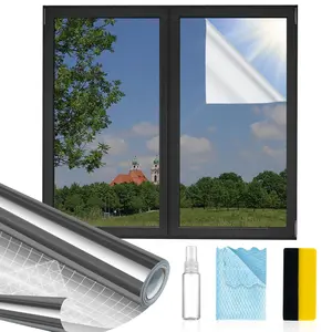 Sun Blocking Privacy Window Film - UV Protection, Glare Reduction, One-Way Visibility, Reusable, Easy Application Kit for Home & Office Use