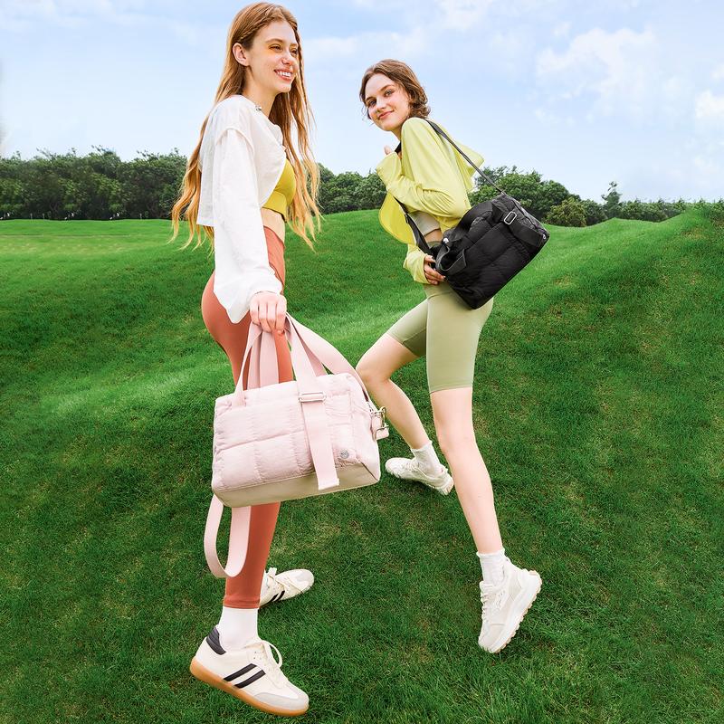 WESTBRONCO Puffer Women Gym Crossbody FASHION bag Quilted Lightweight Waterproof Hand Shoulder Bag Capacity Duffel Bag For Travel Fitness Ipad BAG FOR FALL TikTokShopFallDealsForYou