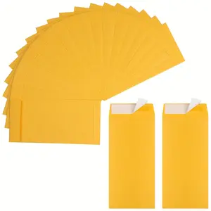 Cash Envelopes，Money-saving Challenge Envelopes, 3.2 X 6.6-inch Cash Envelopes, Brown Kraft Paper Money-saving Envelopes, Office Supplies, Office Stationery, Ideal for Budgeting, Coins, Checks, Gift Cards, and Tickets.