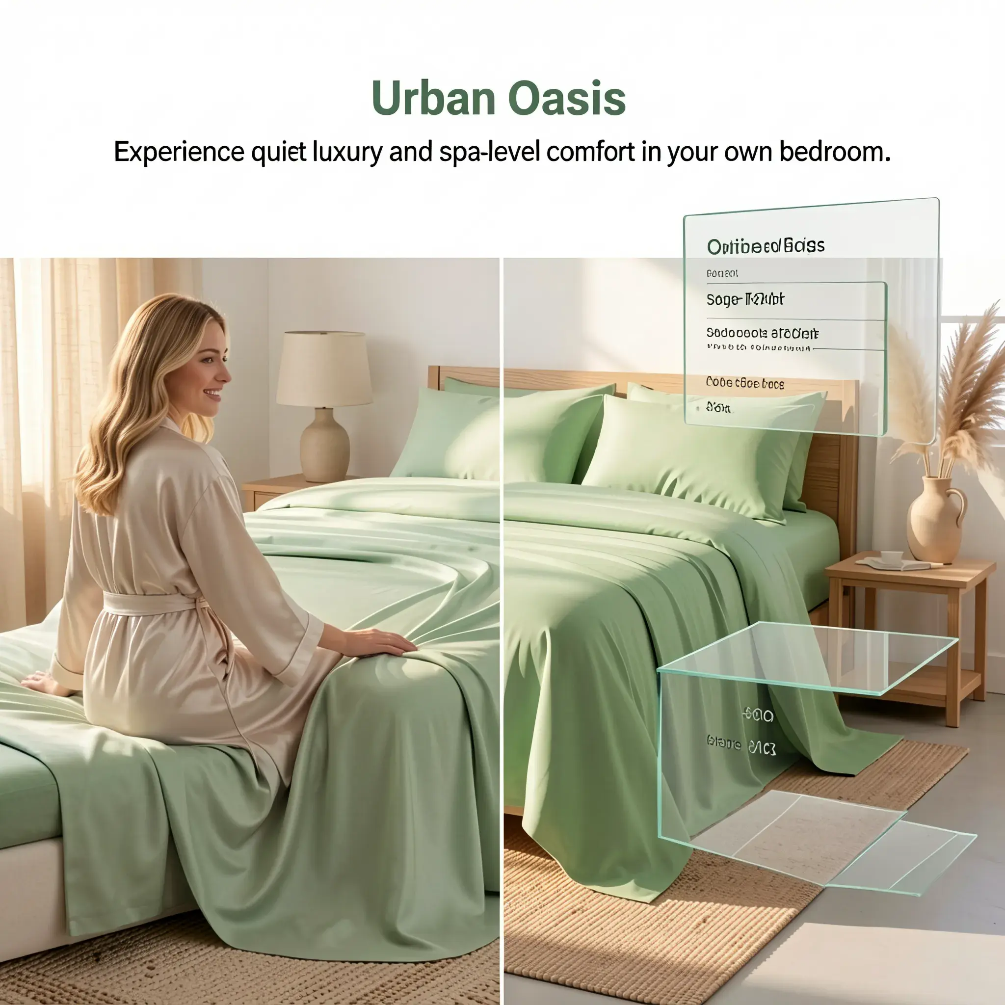 Ripple Green Bamboo Sheets King Size 6 Piece Set | Luxury Brushed Soft  | Cooling Breathable Fabric | Deep Pocket Fitted Sheet | Hotel Style Bedroom Upgrade silky bedding