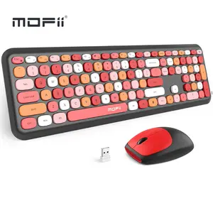 MOFII Wireless Keyboard and Mouse Combo Silent, Slim Compact 2.4G USB Full Size, Cute Keyboard 110 Keys for PC, Notebook, MacBook, Tablet, Laptop, Windows System
