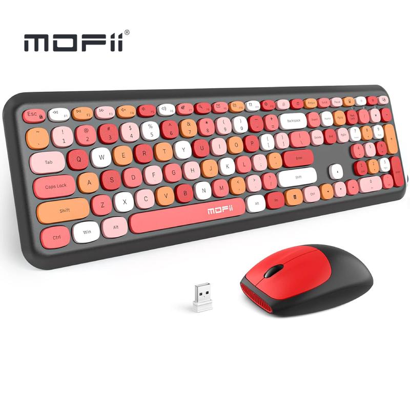 MOFII Wireless Keyboard and Mouse Combo Silent, Slim Compact 2.4G USB ...