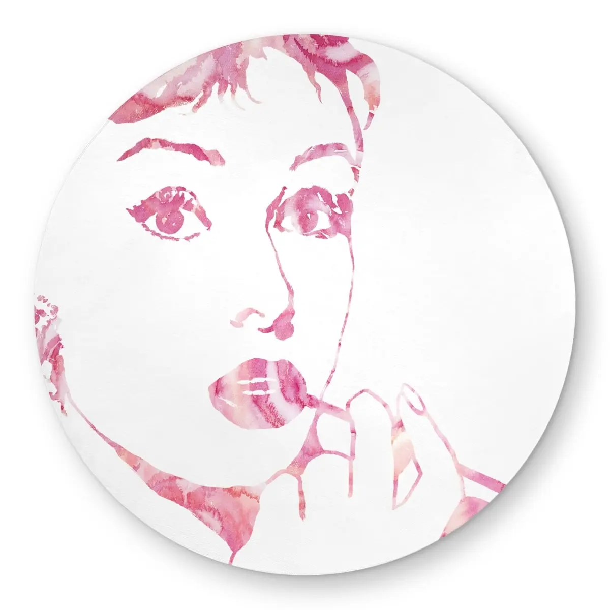 360 Stand 5x5 ft Round Weatherproof Audrey Print Area Rug - Retro Glam Vintage Vibe, Indoor/Outdoor Household Textile Home Decor, Decorated Area Rugs, Garden Decoration Rug, Home Decorative Rug