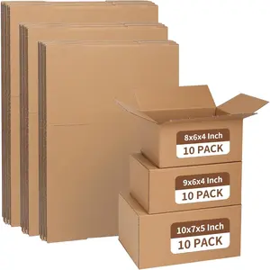 Shipping Boxes Mailers Sizes 10x7x5, 9x6x4, 8x6x4 inches Corrugated Cardboard Small Packing Kraft Moving Mailing Box, Pack of 30