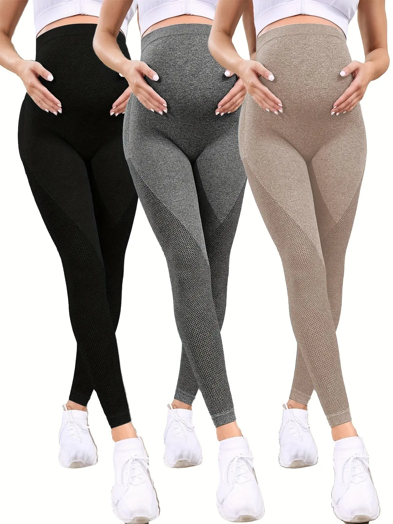 3 Pack Women's Maternity Leggings Maternity Yoga Pants Pregnancy Activewear Pregnancy Leggings Maternity Clothes Maternity Clothing Pregnancy Must Haves Maternity Apparel