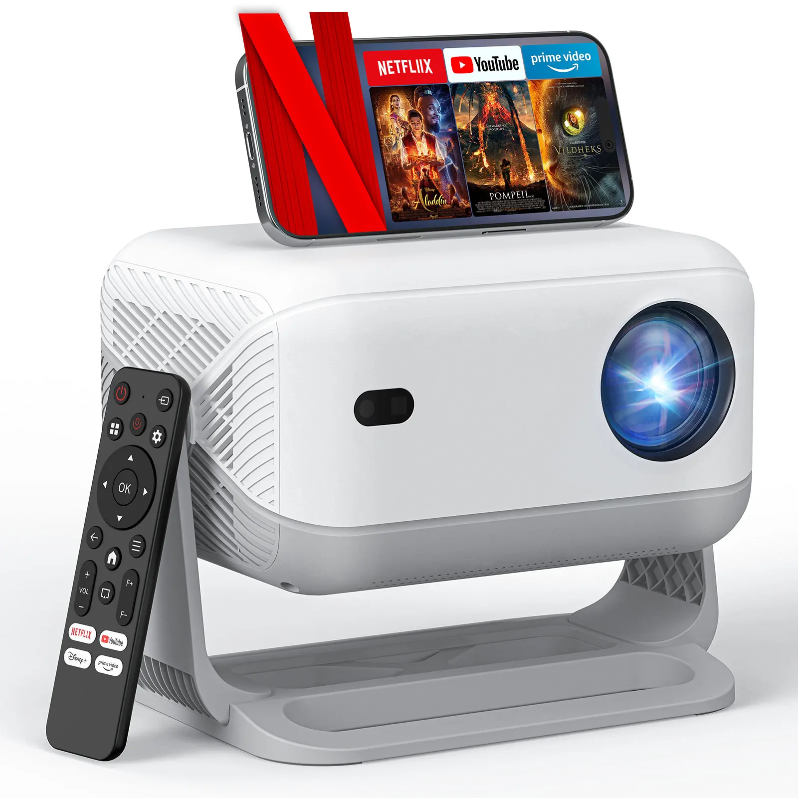 BIGASUO M9 Plus プロジェクターセット BIGASUO 720P Projector, 1080P Support, 200