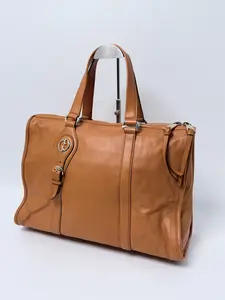 Pre-owned GUCCI leather Shoulder Bags Tan Interlocking G Medium Boston Satchel Bag Shoulder Handbag GG328FEI