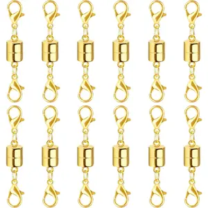 Necklace  Clasps and Closures with Double Lobster Clasp, 14K    Clasps for Necklaces, Bracelet Necklace Extenders for Women (12PCS)