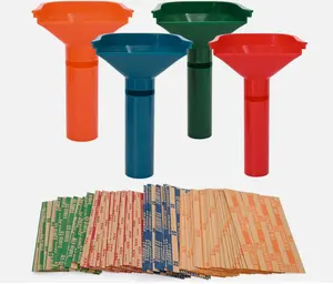 Assorted Flat Striped Coin Wrappers & 4 Sorters Tubes Counters Easy Load 150