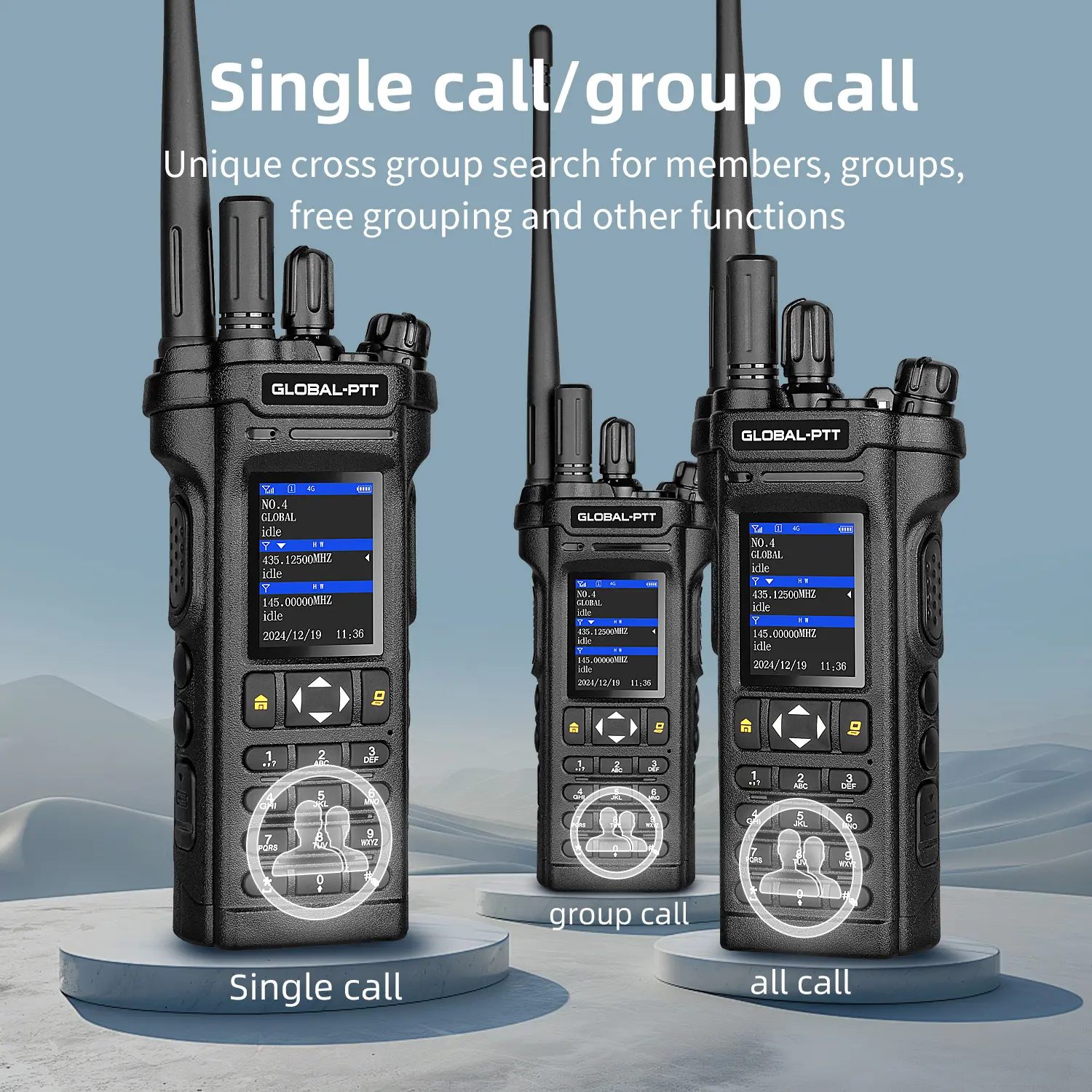 GLOBAL-PTT 5288 Plus Two-way radio 256 Channels UHF VHF Dual Band
