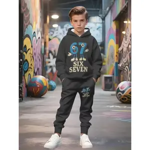 Trendy Ventilated Kids Hoodie Set, Unisex Clothing, Outdoor Sports Casual & Street Style, All Seasons