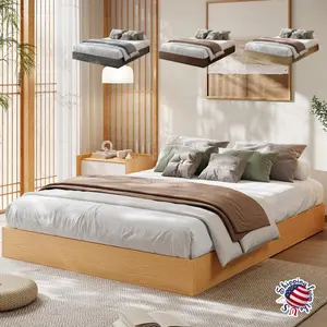 Twin / Twin XL / Full / Queen / King Size Platform Bed Frame – Wooden Slat Support, No Box Spring Needed, Easy Assembly