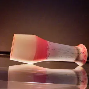 Nolan's Promise Long Cup - Hand-Blown Hebron Glass Art with American Flag-Inspired Staining - Premium Glassware for Patriotic Celebrations