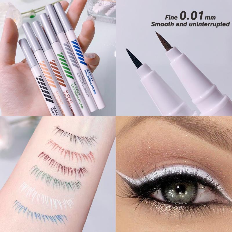 MANSLY Slim Colorful Liquid Eyeliner Pen Waterproof & Smudge-Proof Ultra-Fine Precision Tip for Defined Lines Long-Lasting All-Day Wear Eye Makeup Matte Eyeliner Set Buy 1 Take 1 al teyeliner