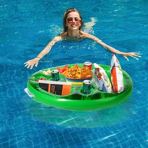 Inflatable Drink Holder, Eco-friendly PVC Floating Cup Tray for Pool & Water Party