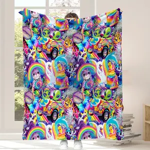 A gorgeous Lisa Frank abstract animal print blanket, soft and durable, perfect for home or camping trips, and a wonderful gift for a friend.