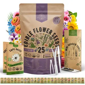 25 Edible Flower Seeds Variety Pack