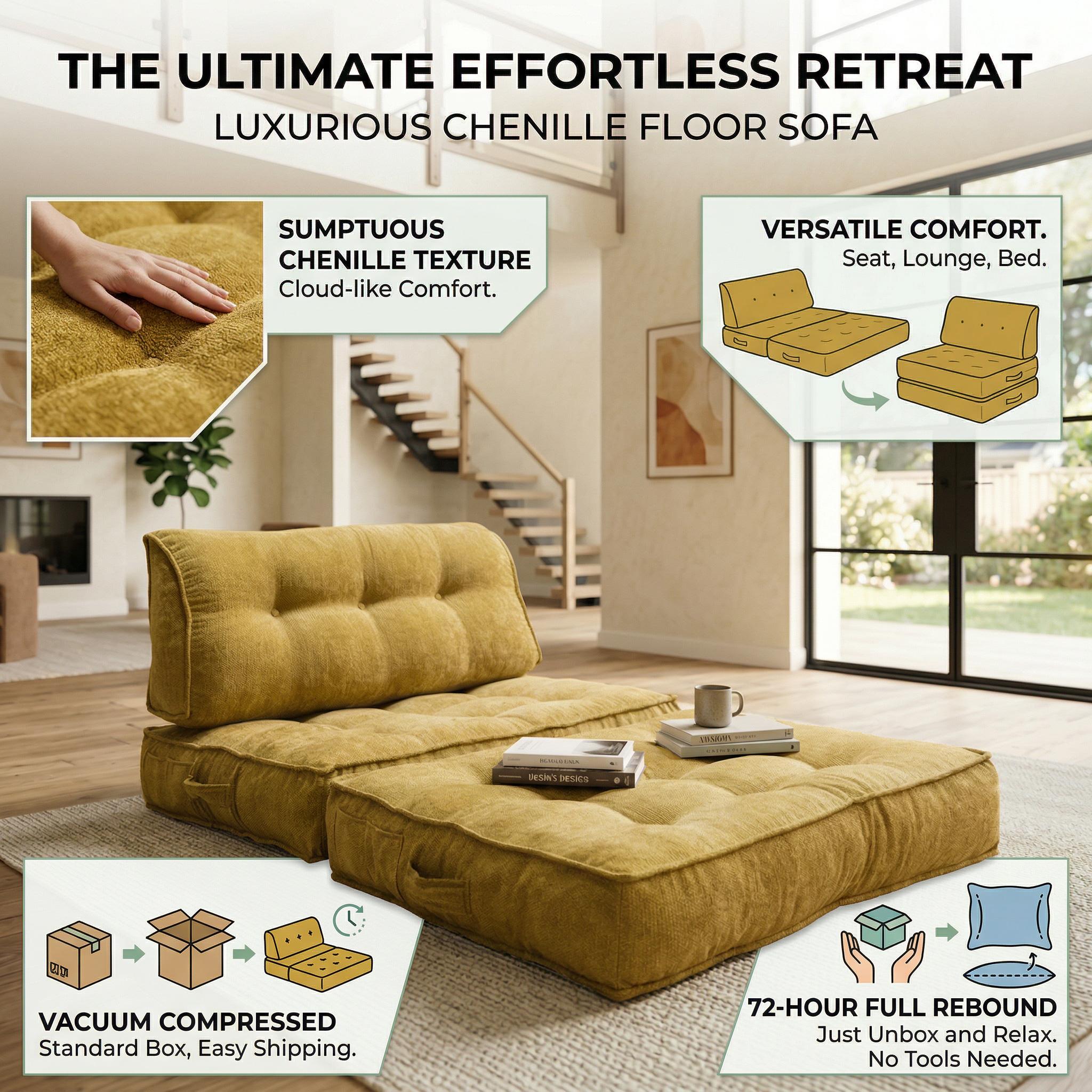 Small folding sofa bed, modern minimalist art living room sofa, can be combined in multiple ways; Cloud corduroy soft and comfortable fabric boneless compression sofa