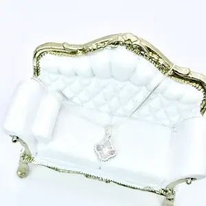 Clover Pendant Zirconia With Chain 18'' or 20'' Pure Silver 925 Italy