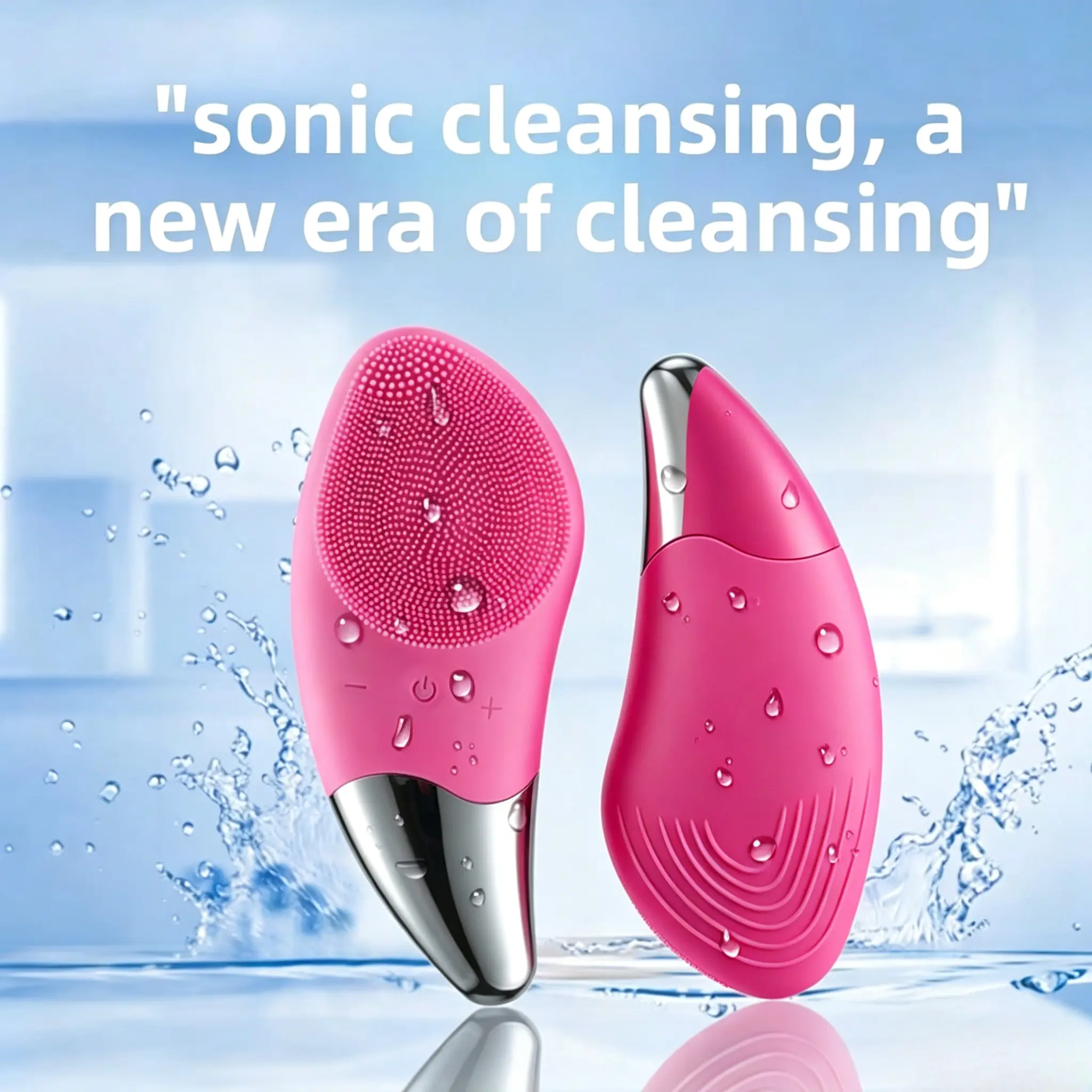 Rechargeable Ultrasonic Silicone Facial Cleansing Brush, Mini Waterproof Electric Face Cleanser, Portable Deep Pore Cleansing Skin Care Tool