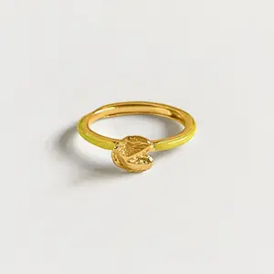 Fortune Cookie Ring (Yellow) - Gold